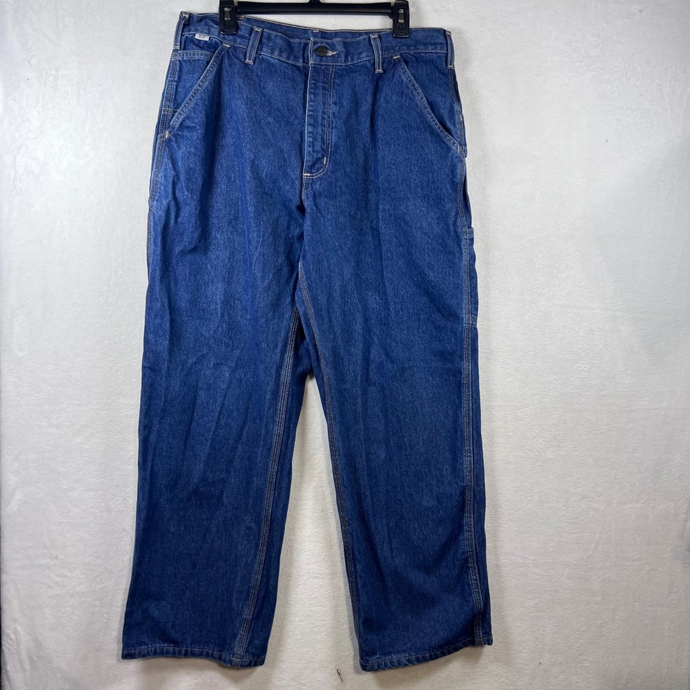 Carhartt FRB13 DNM Flame Resistant Blue Denim Work Jean Men 34x29.5 Original Fit